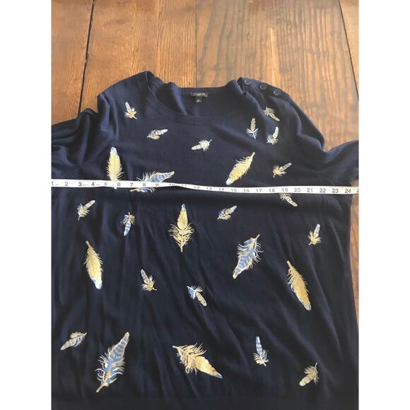 Talbots Women’s Navy Feather 2XL Sweater - Picture 3 of 6